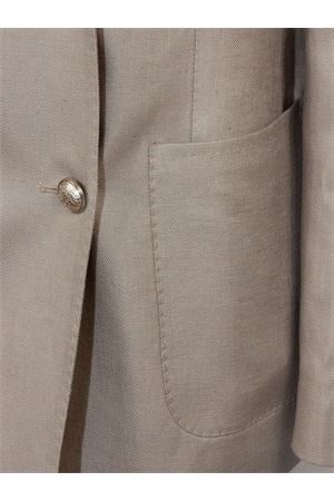 Beige linen double-breasted blazer TAGLIATORE | JNAYADE10L340021ET818