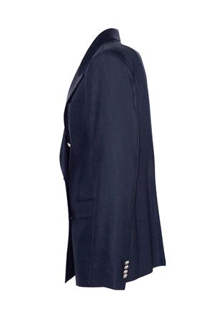 Double-breasted blazer in blue linen and viscose TAGLIATORE | JPARIGI10B340351EB992