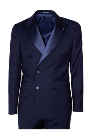 Tailored suit in dark blue Super 110's virgin wool TAGLIATORE | SFBR10A01060004B5083