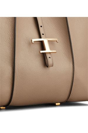 Borsa Shopping T Timeless in Pelle Beige Piccola TOD'S | XBWTSBA0200XSOC413