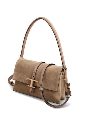 Borsa Flap T Timeless in Pelle Scamosciata Marrone Mini TOD'S | XBWTSEC9100P3A5L26