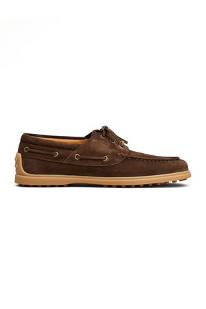 Scarpa da Barca in Pelle Scamosciata marrone TOD'S | XXM78L0JP00RE0S611