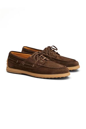 Scarpa da Barca in Pelle Scamosciata marrone TOD'S | XXM78L0JP00RE0S611