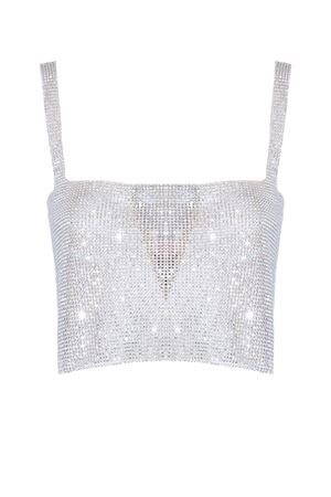 Top argento in maglia strass TWENTYFOURHAITCH | A0121ARGENTO