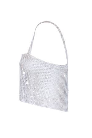 Top argento in maglia strass TWENTYFOURHAITCH | A0121ARGENTO