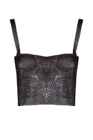 Top nero in maglia strass TWENTYFOURHAITCH | A0121NERO