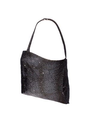 Top nero in maglia strass TWENTYFOURHAITCH | A0121NERO