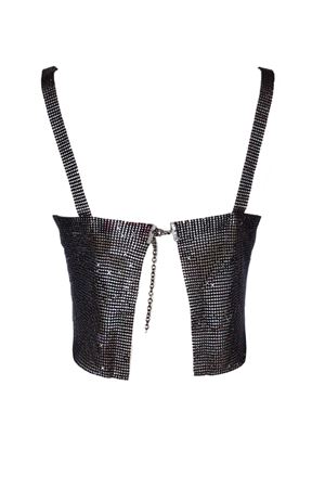 Top nero in maglia strass TWENTYFOURHAITCH | A0121NERO