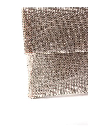 Nyalis clutch bag in light powder pink rhinestone knit TWENTYFOURHAITCH | BAG0006262PCIP
