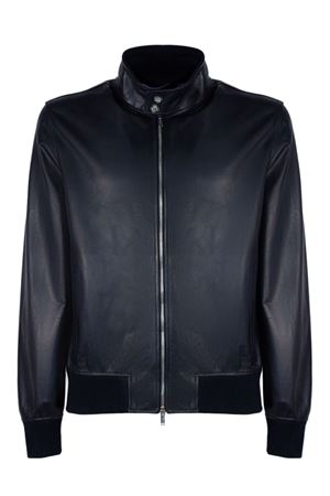 Bomber Fox in pelle di agnello blu scuro VOLFAGLI | FOX18SFBLU