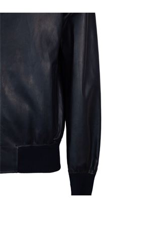 Bomber Fox in pelle di agnello blu scuro VOLFAGLI | FOX18SFBLU