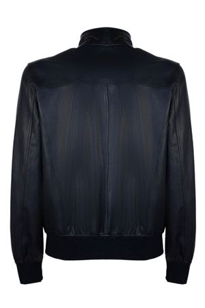 Bomber Fox in pelle di agnello blu scuro VOLFAGLI | FOX18SFBLU