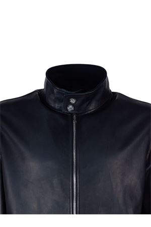 Bomber Fox in pelle di agnello blu scuro VOLFAGLI | FOX18SFBLU