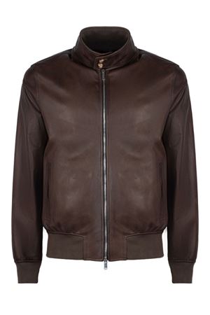 Bomber Fox in pelle di agnello marrone scuro VOLFAGLI | FOX18SFVISONE