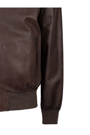 Bomber Fox in pelle di agnello marrone scuro VOLFAGLI | FOX18SFVISONE