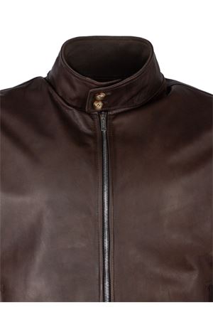 Bomber Fox in pelle di agnello marrone scuro VOLFAGLI | FOX18SFVISONE