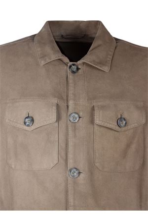 Giacca Urano in camoscio beige VOLFAGLI | URANOQGLACE