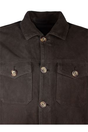 Giacca Urano in camoscio marrone VOLFAGLI | URANOQTMORO