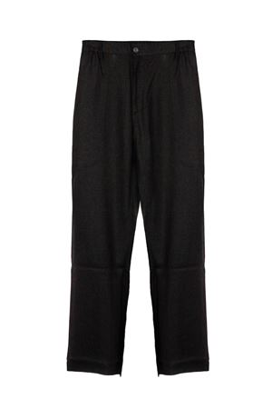 Pantalone misto lino nero WOC | 026PA145LI09
