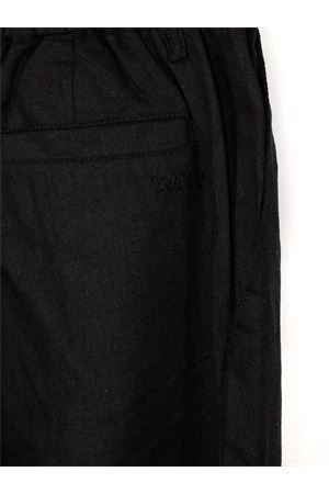 Pantalone misto lino nero WOC | 026PA145LI09