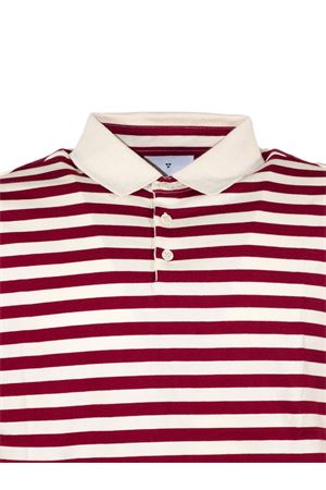 Polo in cotone bianco crema e rosso WOC | 026PO176RI103
