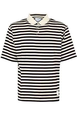 Polo in cotone bianco crema e nero WOC | 026PO176RI104