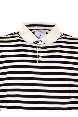 Polo in cotone bianco crema e nero WOC | 026PO176RI104