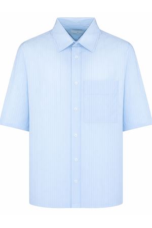 Camicia in cotone azzurra a righe sottili WOC | 026ST171PO111