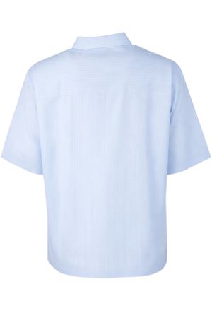 Camicia in cotone azzurra a righe sottili WOC | 026ST171PO111