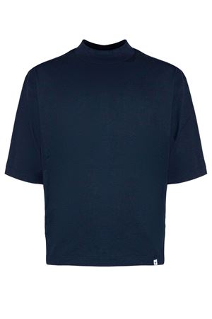 T-shirt in cotone blu scuro WOC | 026TS174JE23