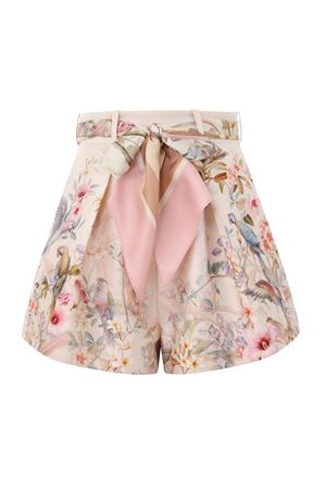 Rebellion Tuck Short in Cream Aviary ZIMMERMANN | 4257AC261CRMAV