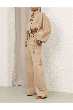 Rebellion Drawn Top in Beige Cotton ZIMMERMANN | 6916TC261BEG