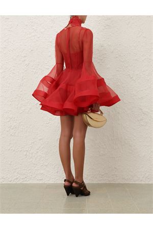 Rebellion Lantern Mini Dress in Red ZIMMERMANN | 7177DC261RED