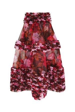 Luna Ruffle Midi Skirt in Chocolate Rose ZIMMERMANN | 7406SS261CHRO