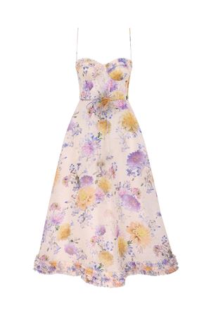 Abito Midi Con Volant Luna In Crema Dahlia ZIMMERMANN | 7568DS261CRDA