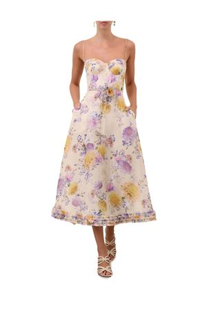 Abito Midi Con Volant Luna In Crema Dahlia ZIMMERMANN | 7568DS261CRDA