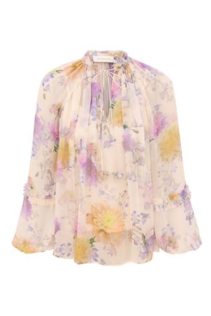Luna Ruffle Billow Blouse in Cream Dahlia ZIMMERMANN | 7921TS261CRDA