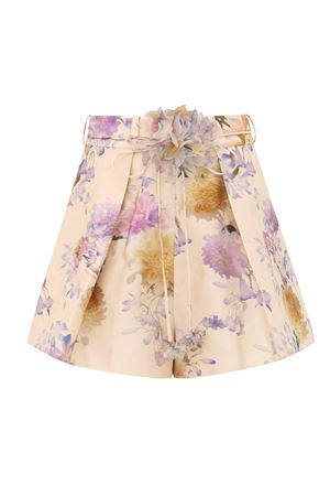 Luna Tuck Short in Cream Dahlia ZIMMERMANN | 7922AS261CRDA