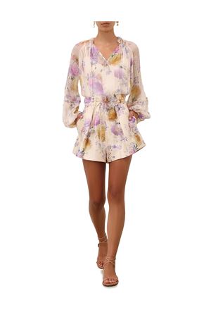 Luna Tuck Short in Cream Dahlia ZIMMERMANN | 7922AS261CRDA