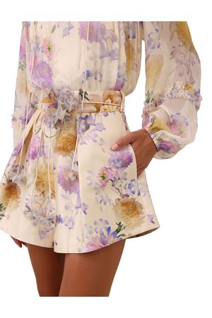 Luna Tuck Short in Cream Dahlia ZIMMERMANN | 7922AS261CRDA