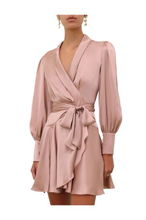 Mini Abito A Portafoglio In Seta In Rosa Polvere ZIMMERMANN | 8067DS26RDSTYRSE