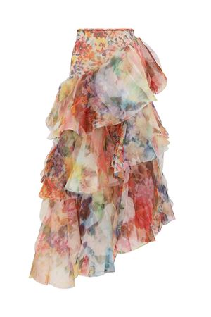 Luna Fanned Maxi Skirt in Spliced Floral ZIMMERMANN | 8167SS261SPLIFLO