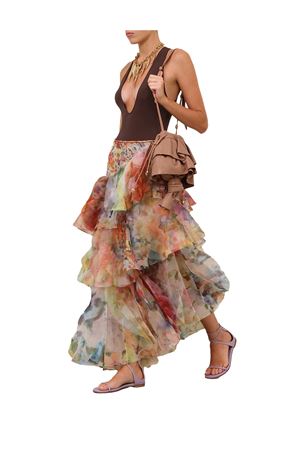 Luna Fanned Maxi Skirt in Spliced Floral ZIMMERMANN | 8167SS261SPLIFLO