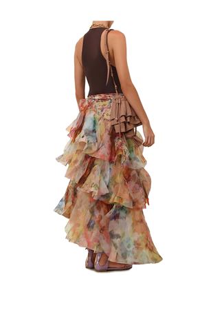 Luna Fanned Maxi Skirt in Spliced Floral ZIMMERMANN | 8167SS261SPLIFLO