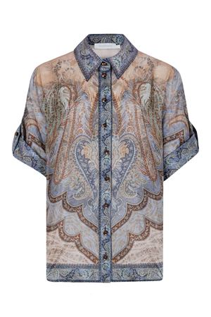 Blue silk habutae fabric Wanderlust shirt ZIMMERMANN | 8624TRS262TPBL