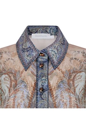 Blue silk habutae fabric Wanderlust shirt ZIMMERMANN | 8624TRS262TPBL