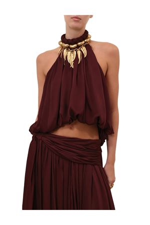 Luna Billow Halter Top in Wine ZIMMERMANN | 8795TS261WNE