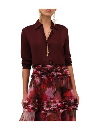 Luna Satin Shirt in Wine ZIMMERMANN | 8920TS261WNE