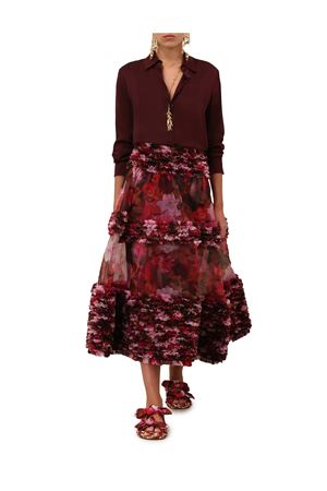 Luna Satin Shirt in Wine ZIMMERMANN | 8920TS261WNE
