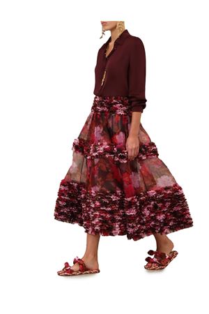 Luna Satin Shirt in Wine ZIMMERMANN | 8920TS261WNE